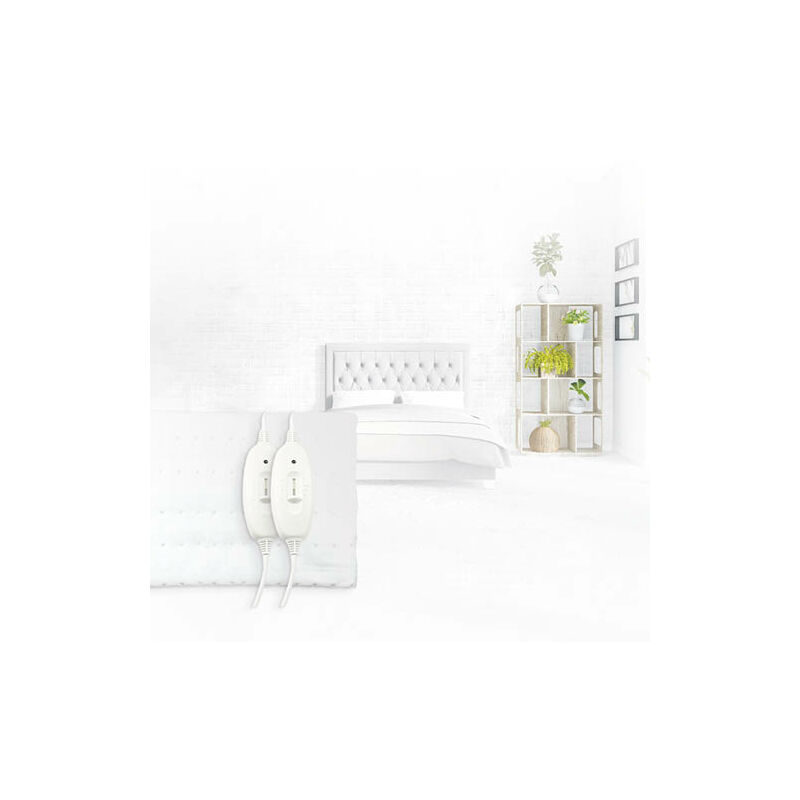 Calentador de cama eléctrico doble blanco 160x140cm Max.2x60W (GSC