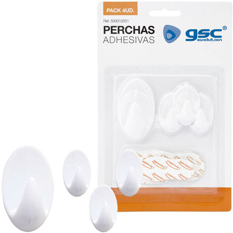 Pack 4 Perchas adhesivas Transparentes