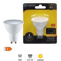 Bombilla LED dicroica 8W GU10 4200K - 12u caja exp