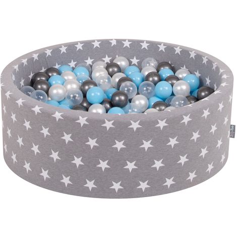 MeowBaby® Piscine Balles Pour Bébé Rond 90x30cm/200 Balles 7cm Fabriqué En  UE, Coton, Gris Clair: Blanc/Gris