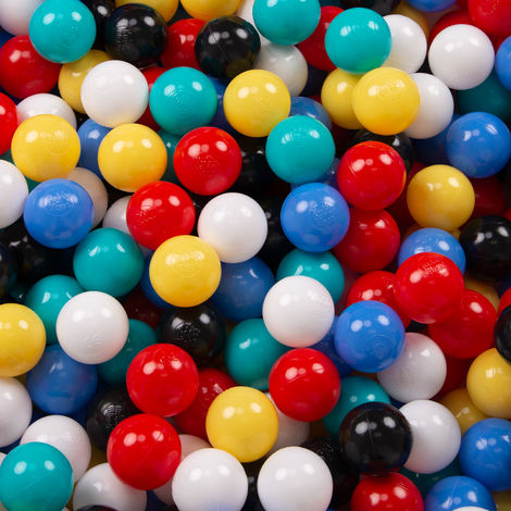 KiddyMoon Balles Colorées Plastique 7cm pour Piscine Enfant Bébé Fabriqué  en EU, Jaune/ Vert/ Bleu/ Rouge/ Orange
