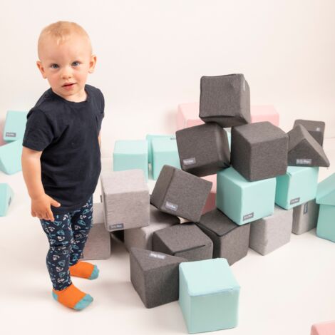 KiddyMoon blocs mous pour bébé cubes de construction en mousse