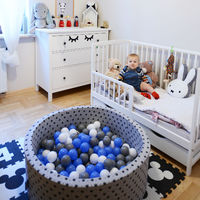 Kiddymoon 90x40 Sansballes Piscine A Balles Pour Bebe Rond Fabrique En Ue Gris Clair