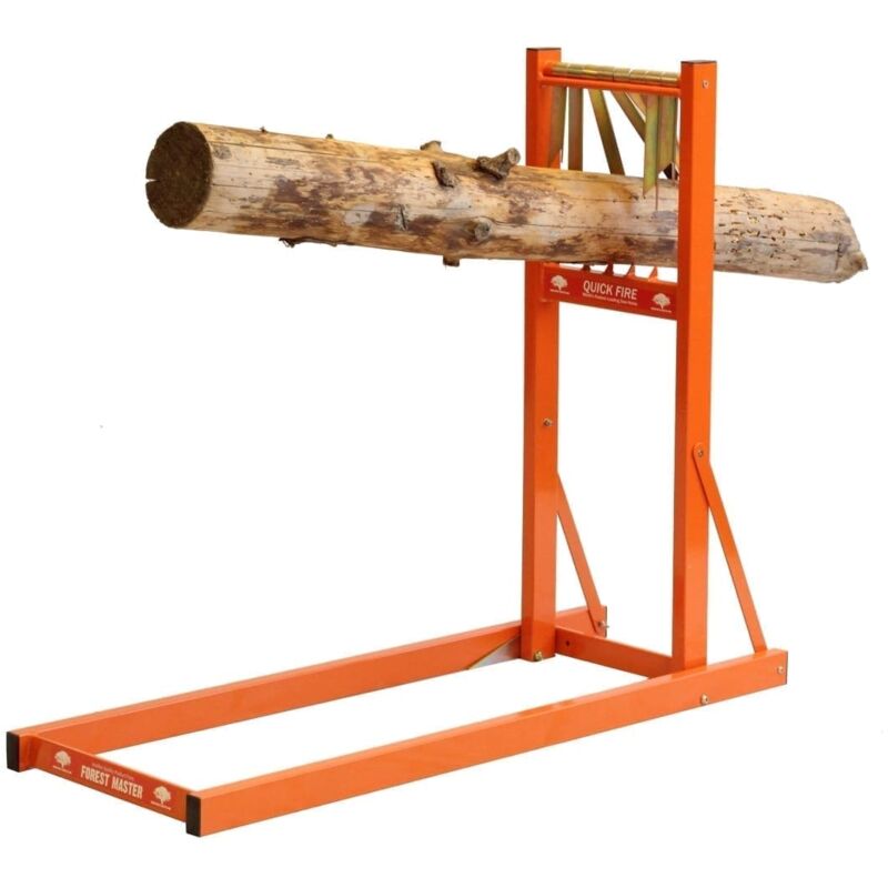 Support Bûches Coupe Précise Forest Master BLS-2H Chevalet à Bûches – Idéal Pour La Coupe Précise De Bûches Multiples – Capacité 150 Kg – Léger, Compact Et Pliable – Double Chaîne Autobloquante