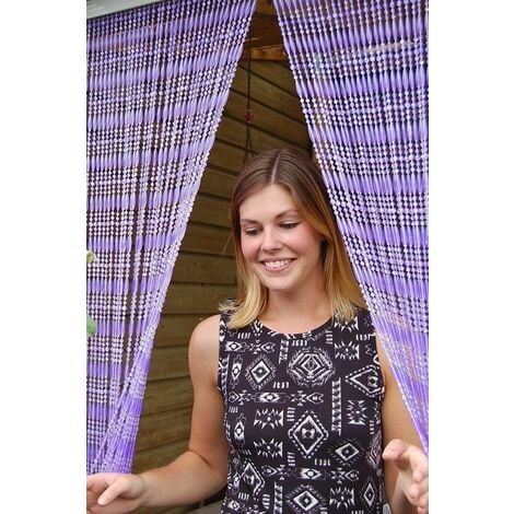 Rideau de porte en perles violettes Fréjus 100x230 cm