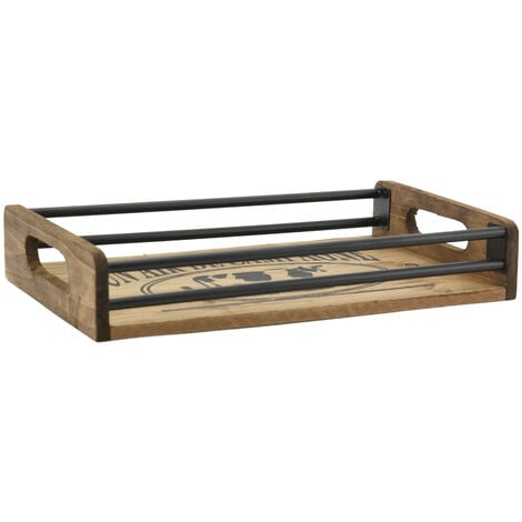 Tablett aus Holz und Metall "Un air de campagne" (Doppelpack)