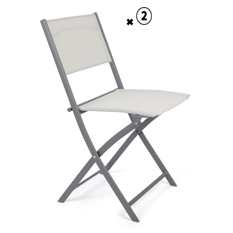 Lot TABLE RECTANGULAIRE pliante 1,83m et 4 CHAISES pliantes en blanc ou gris