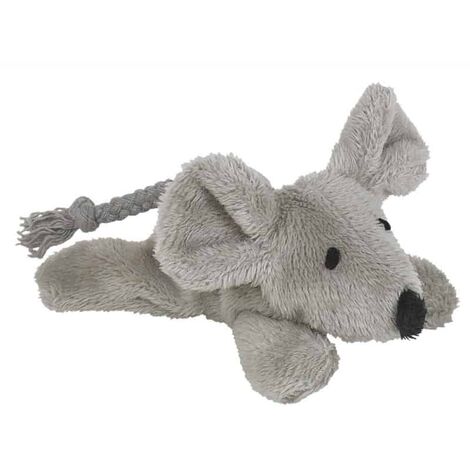 Jouet Chat Peluche Souris Gris 13 5cm