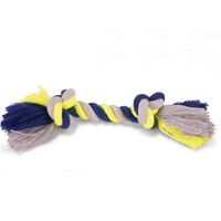 Corde coton 2 noeuds bleu-jaune 50g 20cm