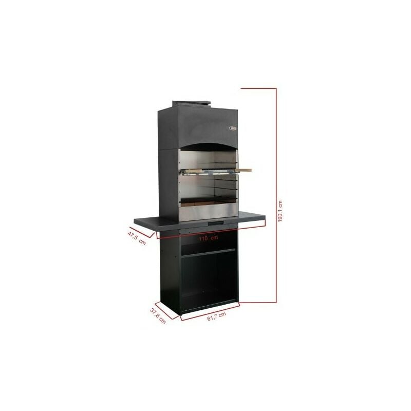 Barbecue A Legna E Carbone tolosa Con Cappa, 110x47, 5x190, 1 Cm in  vendita online