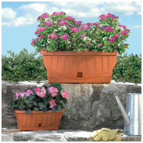 Bama SOTTOVASO con RUOTE PLASTICA colore TERRACOTTA FIORIERA PLASTI  Dimensioni 28 cm