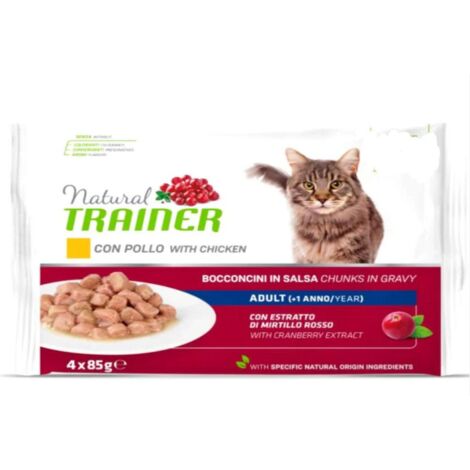Gatto Adult Sterilised Bocconcini Pollo 4x85gr Natural Trainer