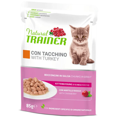 Trainer Gatto Kitten & Young Bocconcini in Salsa busta 85gr Tacchino