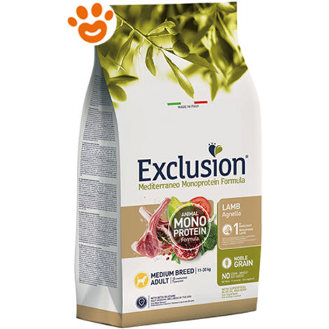 Crocchette Cane Mediterraneo Noble Grain Adult Medium Agnello 3 kg Exclusion (1/2)