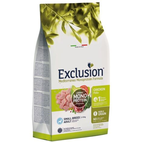 Exclusion Cane Small Adult Mediterraneo Noble Grain 500gr Pollo