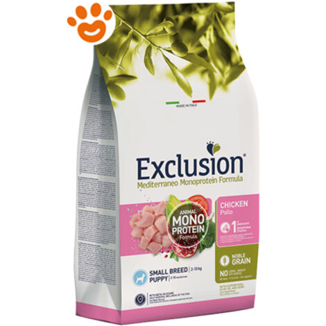 Crocchette Cane Mediterraneo Noble Grain Puppy Small Pollo 2 kg Exclusion