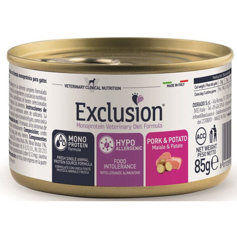 Exclusion Gatto Hypoallergenic 85gr Maiale e Patate