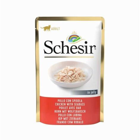 Schesir Gatto Jelly Busta 85gr Filetti di Pollo con Spigola
