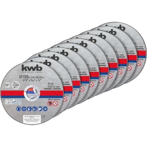 Dischi Da Taglio 125 mm x 1 mm Box 10 Pezzi KWB (1/8)