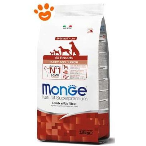Monge Dog Natural Superpremium All Breeds Puppy e Junior Agnello e Riso - Monge Dog Natural Superpremium All Breeds Puppy e Junior Agnello e Riso - Sacco Da 2,5 Kg