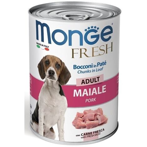 Monge Dog Fresh Adult Maiale  - Monge Dog Fresh Adult Maiale - Lattina Da 400 Gr