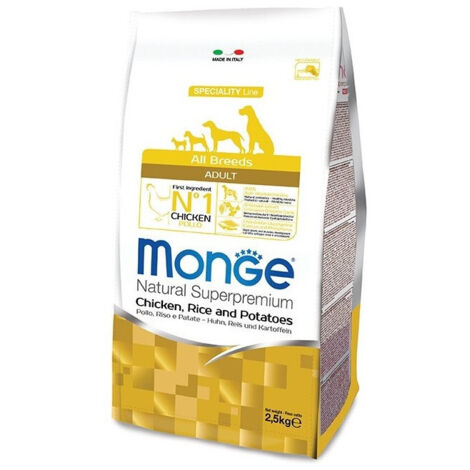 Monge Cane All Breeds Crocchette Pollo Riso Patate Kg.2,5