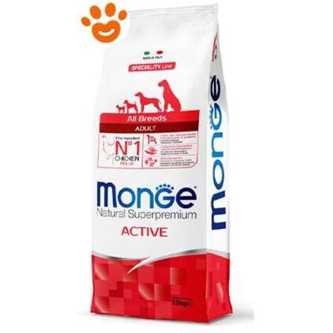Monge Dog Natural Superpremium Adult All Breeds Active Pollo  - Monge Dog Natural Superpremium Adult All Breeds Active Pollo - Sacco Da 12 Kg