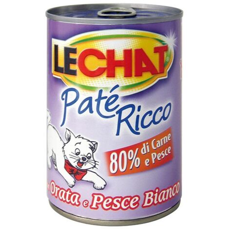 LeChat Gatto Adult Paté 400gr ricco con Orata e Pesce Bianco