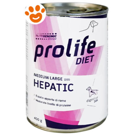 Prolife Dog Diet Hepatic Medium Large  - Prolife Dog Diet Hepatic Medium Large - Lattina Da 400 Gr