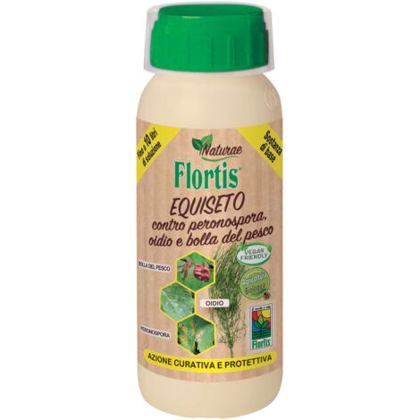 EQUISETO FUNGICIDA BIOLOGICO per piante BOLLA DEL PESCO OIDIO 500ml Flortis