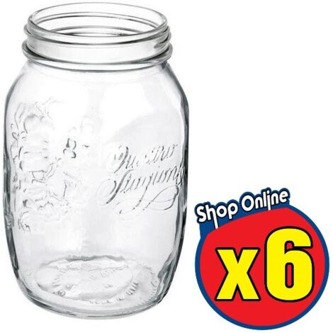 6 PZ BARATTOLO 1000 CC BORMIOLI VASO PER CONSERVE TAPPO COMPATIBILE 86 MM