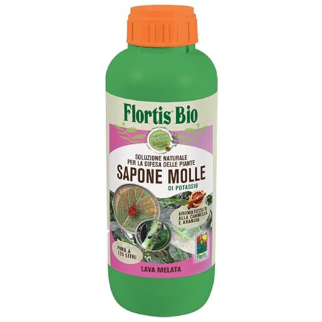 SAPONE MOLLE insetticida BIOLOGICO piante AFIDI FORMICHE INSETTI 1 Lt Flortis