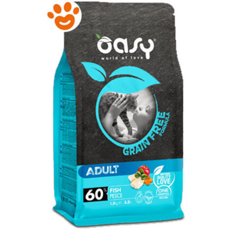 Oasy Cat Grain Free Adult Pesce  - Oasy Cat Grain Free Adult Pesce - Sacco Da 300 Gr