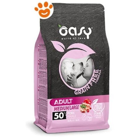 Cane Grain Free Adult Medium/Large Maiale Da 2,5-12 kg OASY - size 2 (1/3)