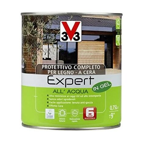 V33 Impregnante Protettivo Completo per Legno Expert all'Acqua Noce Antico 2,5L
