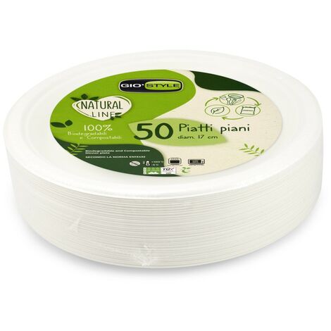 Piatti Piani in Cellulosa D17 cm 25 pz GIOSTYLE