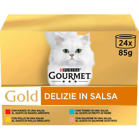 Purina Gourmet Gold Gatto Multipack Manzo, Pollo E Salmone Da 24x85 gr (1/3)