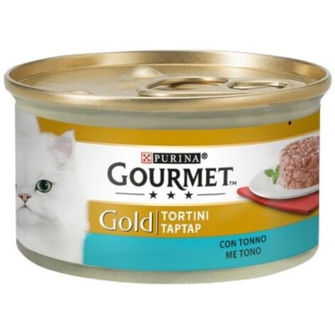 Purina Cat Gourmet Gold Tortini con Tonno  - Purina Cat Gourmet Gold Tortini con Tonno - Lattina Da 85 Gr