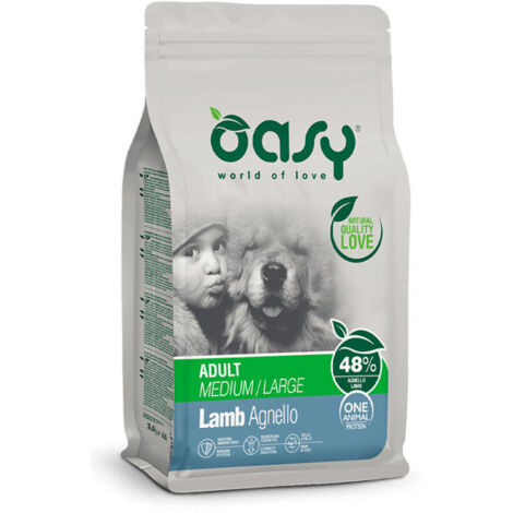 Oasy Dog Adult Medium/Large Monoproteico Agnello  - Oasy Dog Adult Medium/Large Monoproteico Agnello - Sacco Da 2,5 Kg