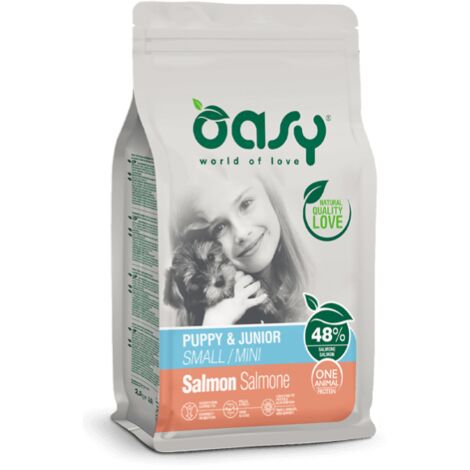 OASY Dry dog oap puppy small mini salmone 800gr