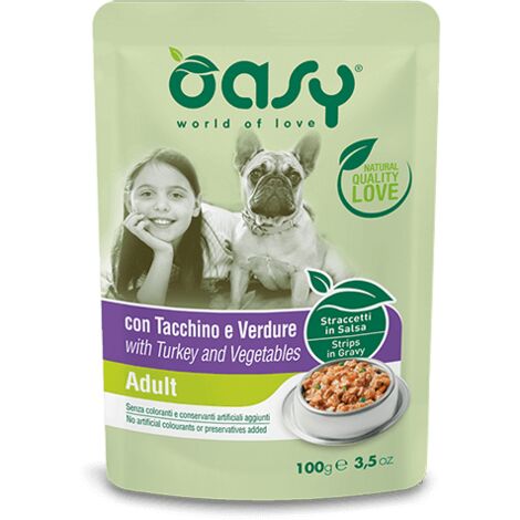 Oasy Cat Straccetti in Salsa con Tacchino e Verdure - Oasy Cat Straccetti in Salsa con Tacchino e Verdure - Bustina Da 100 Gr (1/3)