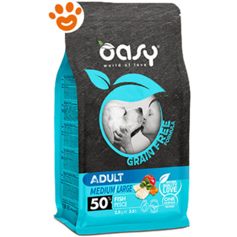 Cane Grain Free Adult Medium Large con Pesce 2,5 - 12 kg OASY - size 2