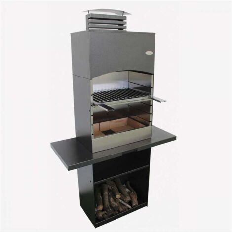 GMR Barbecue Tolosa a legna e carbone con cappa - 110x47,5x190,1 cm