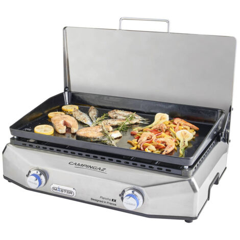 Campingaz Master Plancha EX - Plancha da Tavolo Gas, 2 Bruciatori, Modello 3000004801
