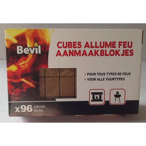 1152x Cubes Allume-Feu Allume Cube Allume-Grill Allume-Feu pour Cheminée  Gril Four Briquet à