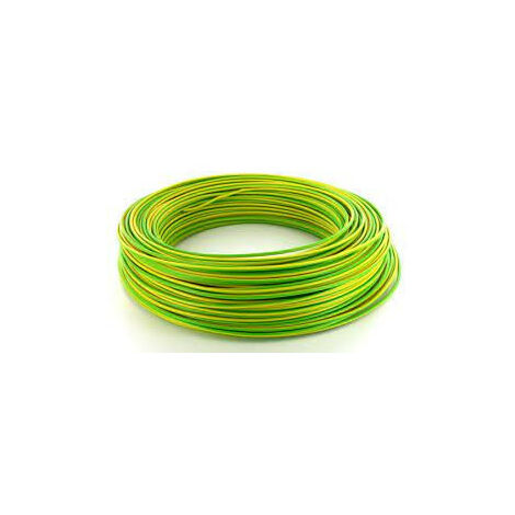 Fil électrique H07V-U rigide vert/jaune 1.5mm² – Bobine de 100m