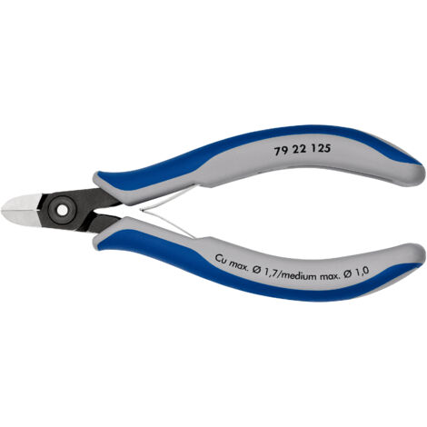 KNIPEX 79 22 125 Pince coupante de côté pour l’électronique de précision avec poignées multimatières brunie 125 mm