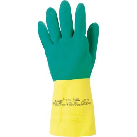 Gant de protection chimique AlphaTec® 87-900 Taille 8,5-9 vert/jaune EN 388, EN 374, EN 421 Catégorie III