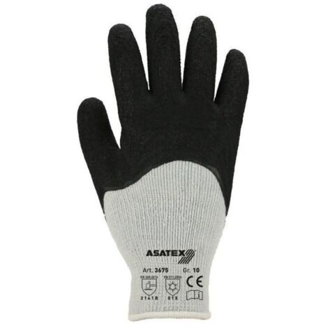 Gant de protection contre le froid Taille XL (10) noir/gris PES/coton avec latex naturel EN 388, EN 511 (1/4)