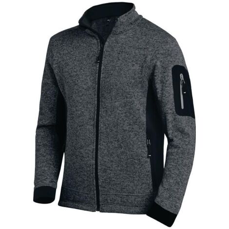 Veste en polaire tricotée CHRISTOPH taille XXL anthracite/noir 100 % PES 1 un. (1/3)